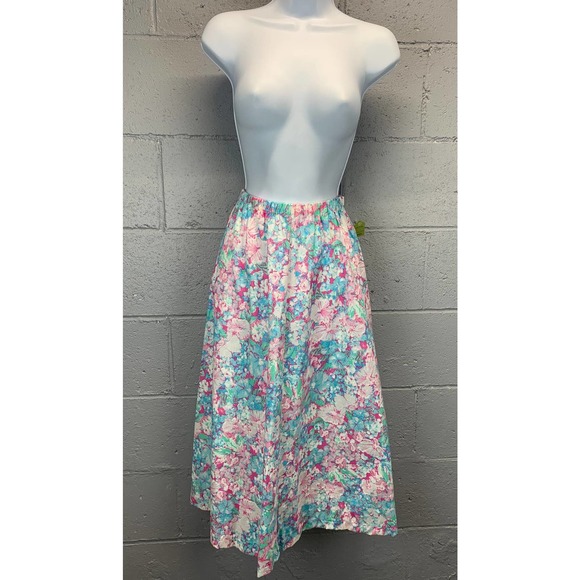 80s 2 piece Pastel Floral Skirt Statement Piece Appliqué New Wave Barbiecore B1 - Picture 4 of 10